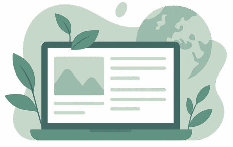 Illustration d'un ordinateur, de la nature et de la planète