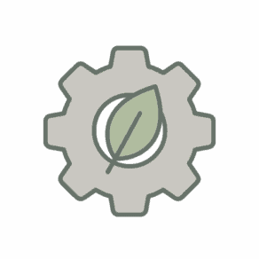 Illustration d'un engrenage green symbolisant la maintenance écologique